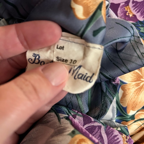 BOSTON MAID VTG 80s Pretty floral dress w/semi sheer sleeves. Size 10 - Picture 10 of 11